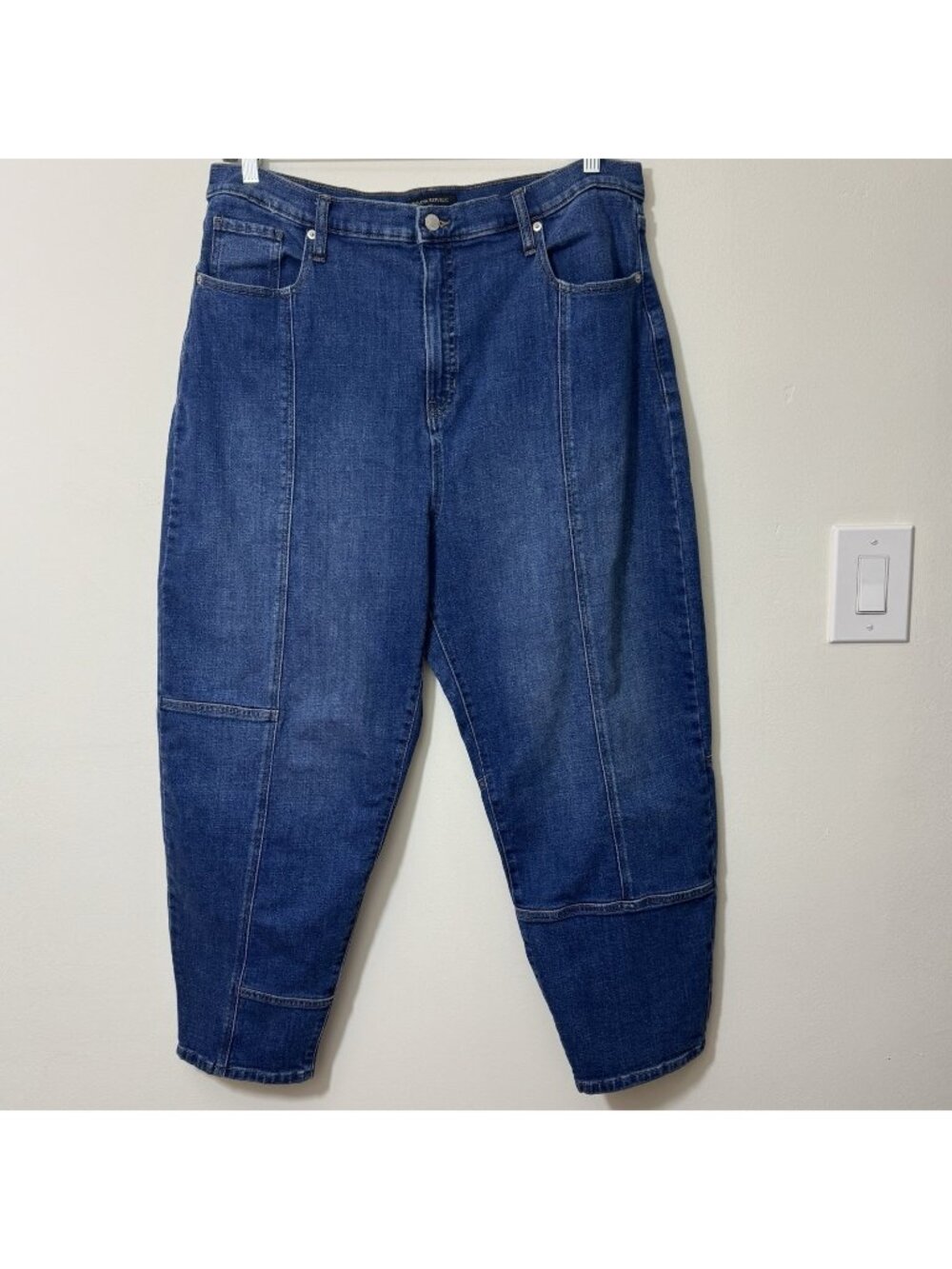 Banana Republic High Rise Barrel Leg Jeans Women's Size 34/18 Stretch